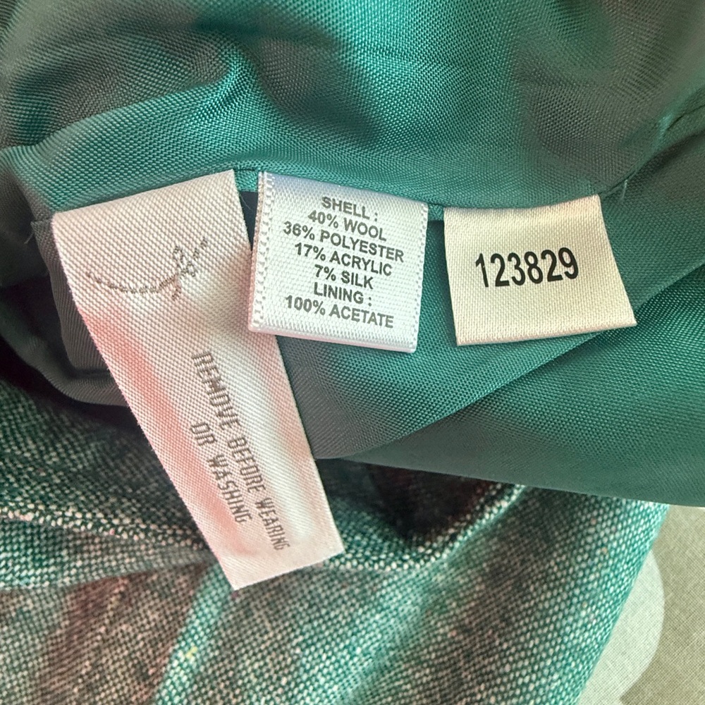 LOFT Teal Blue Green Tweed A-Line Skirt Women's Size 14 NWT - Picture 10 of 12